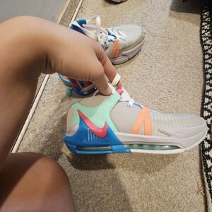 Nike Kids' White and Blue Sneakers